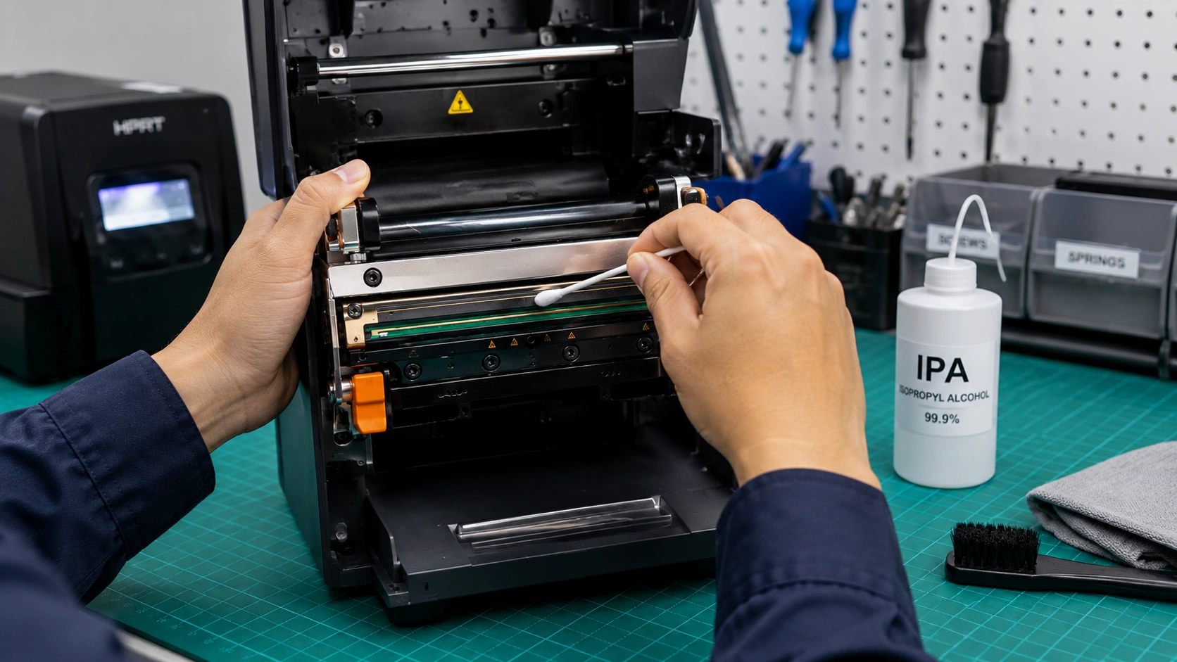 Proses pembersihan print head thermal printer yang benar
